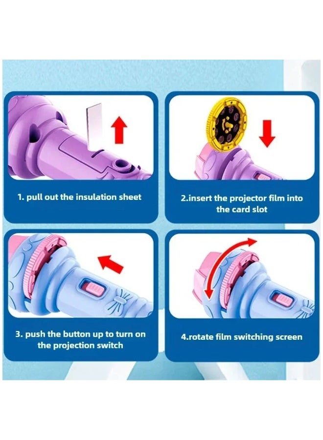 دي اي تي لعبة مصباح عرض الصور للأطفال من DAT مع أقراص صور دوّارة، كشاف يدوي بإضاءة LED، مقاس 11.5 سم، متعدد الألوان، للعب ووقت النوم - Image 3